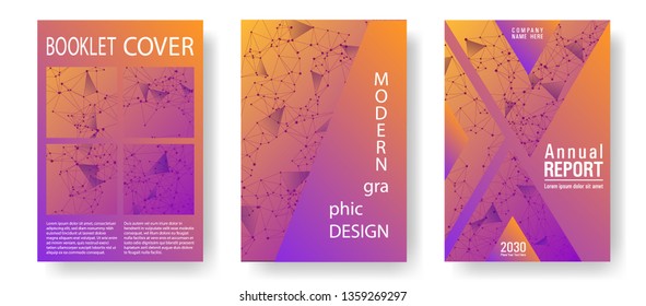 Simple cover page layout. Global network connection tech grid. Interlinked nodes, atom or social media, web structure concept. Information technology concept cover.
