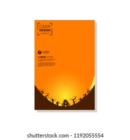 simple cover template. Halloween themed vector. suitable for banners, web, printing needs, decor, border, etc.