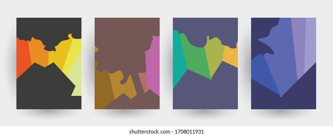 Simple cover templates. Geometric  patterns with edges, angles. Abstract backgrounds for catalogues, business magazine. Annual report covers.