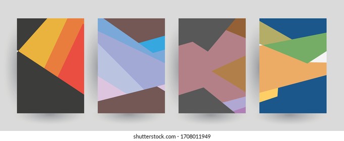 Simple cover templates. Geometric  patterns with edges, angles. Abstract backgrounds for catalogues, business magazine. Annual report covers.