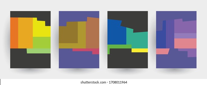 Simple cover templates. Geometric  patterns with edges, angles. Abstract backgrounds for catalogues, business magazine. Annual report covers.