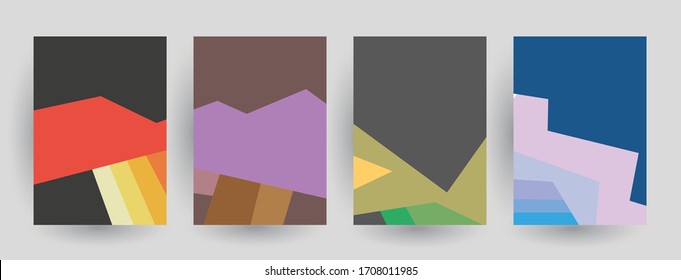 Simple cover templates. Geometric  patterns with edges, angles. Abstract backgrounds for catalogues, business magazine. Annual report covers.