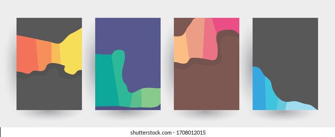 Simple cover templates. Geometric  patterns with edges, angles. Abstract backgrounds for catalogues, business magazine. Annual report covers.