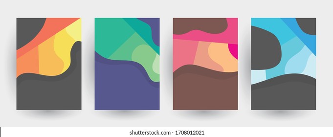 Simple cover templates. Geometric  patterns with edges, angles. Abstract backgrounds for catalogues, business magazine. Annual report covers.