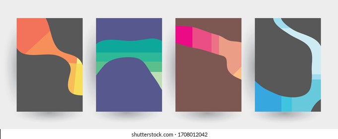 Simple cover templates. Geometric  patterns with edges, angles. Abstract backgrounds for catalogues, business magazine. Annual report covers.
