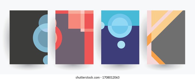 Simple cover templates. Geometric  patterns with edges, angles. Abstract backgrounds for catalogues, business magazine. Annual report covers.