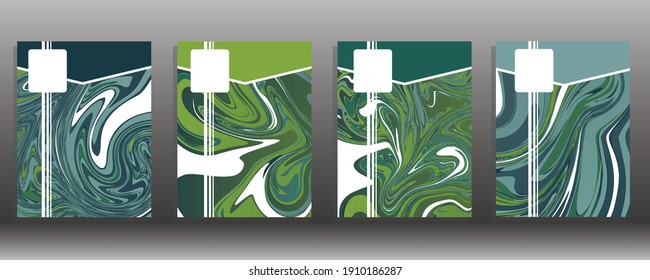 Simple cover for your business. template cover book, calender, for other. Abstract liquid painting. Core color green.