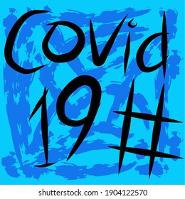 einfaches Covid-19-Logo-Design mit abstraktem Hintergrund