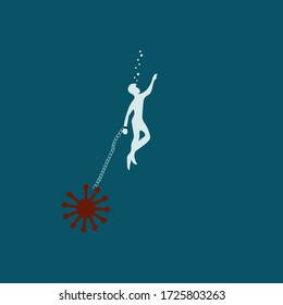 simple covid illustration design template
