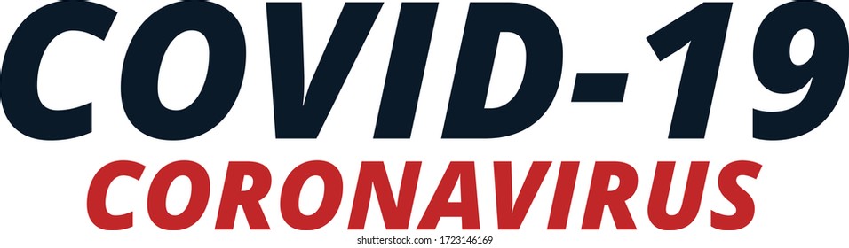 SImple Covid-19 logo with two colors. Stay home.