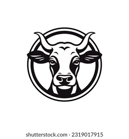 simple cow animal farm app start up logo vector illustration template design