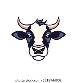 simple cow face animal farm logo vector illustration template design