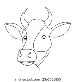 Simple Cow Illustration Vector image.