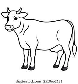 uma arte simples da linha da vaca