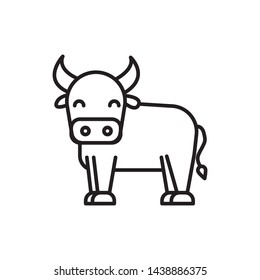Simple cow line icon. Stroke pictogram. Vector illustration isolated on a white background. Premium quality symbols. Vector sign for mobile app and web sites