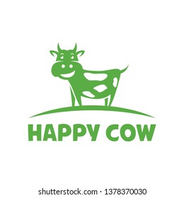 simple cow logo, flat cow logo