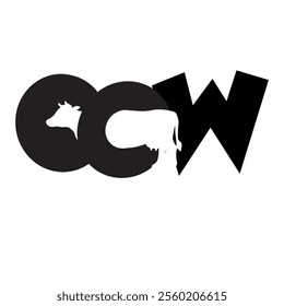 it is a simple cow negative space logo