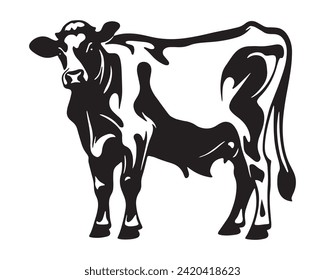 Simple Cow  Shilhoutte Vector Illustration