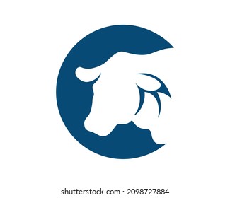 Simple Cow Symbol with Negative Space Style