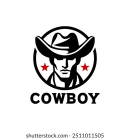simple cowboy gentleman logo vector illustration template design