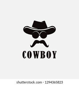 Simple Cowboy logo icon vector template on white background