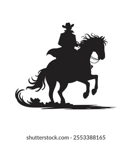 simple cowboy silhouette vector icon design with  white background