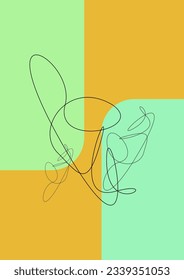 Simple cozy, calm art design. Pastel colors, simple shapes and lines. Set of flat vector illustrations. Poster, cover, print, wallpaper or banner. Art design and vectorized illustration.