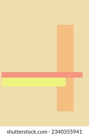 Simple cozy, calm art design. Beige colors, simple geometric shapes. Set of flat vector illustrations. Poster, cover, print, wallpaper or banner. Art design and vectorized illustration.