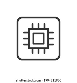 Simple cpu line icon. Premium symbol in stroke style. Design of cpu icon. Vector illustration.