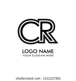 Simple CR initial Logo design template vector illustration