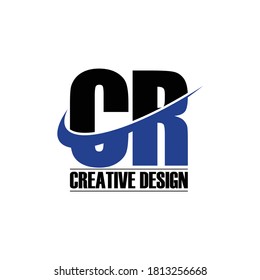 Vector de diseño de logotipo de carta CR simple