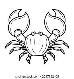 Simple Crab, with hand drawn outline vector illustration