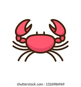 Simple Crab Icon isolated on white background - Vector EPS