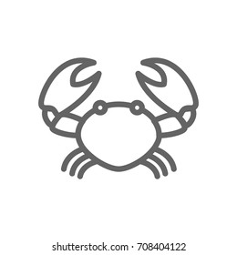 Simple crab line icon. Symbol and sign vector illustration design. Editable Stroke. Isolated on white background
