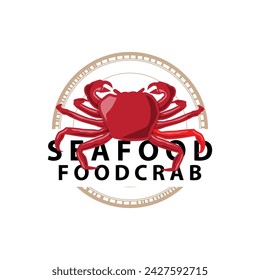 Simple crab logo design vector retro vintage seafood restaurant sea crab farming template