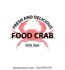 Simple crab logo design vector retro vintage seafood restaurant sea crab farming template