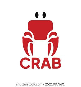 Simple Crab logo, crab icon vector illustration.