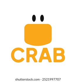 Simple Crab logo, crab icon vector illustration.