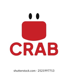 Simple Crab logo, crab icon vector illustration.