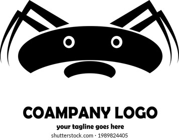 simple crab logo in silhouette style