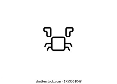simple crab logo vector design concept with outline and modern styles 