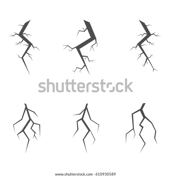 Simple Crack Set Isolated On White Stock Vector (Royalty Free ...