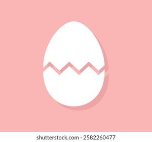 Simple cracked egg shell illustration vector