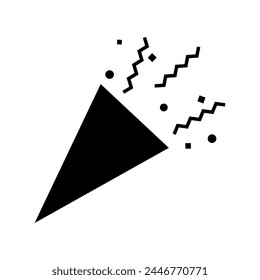 Simple cracker silhouette icon. Party goods. Party popper icon. Vector.