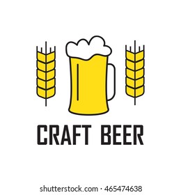 Simple craft beer brewery logo eps 10