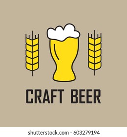 Simple craft beer brewery logo eps 10