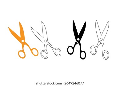 Simple crafted scissors icon designs.