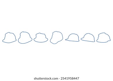 Conjunto de diseño de contorno de sombrero artesano simple