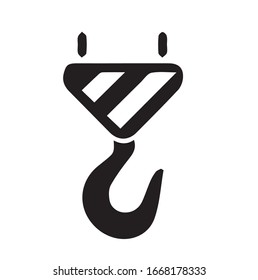 simple crane hook logo icon design with white background
