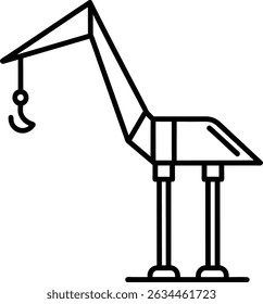 Simple Crane Icon Line Art Graphic Design